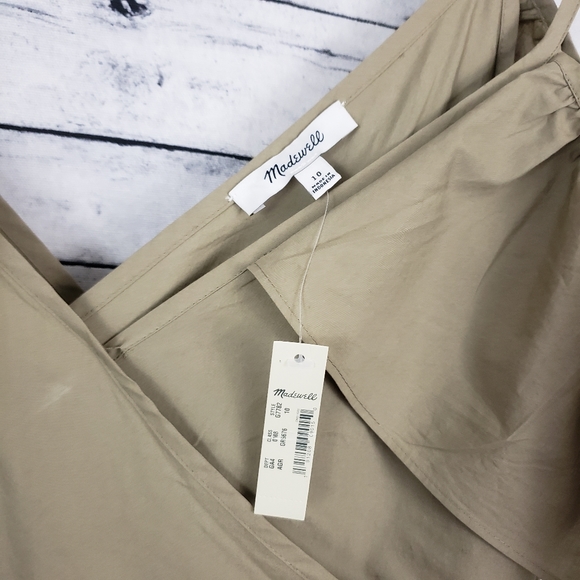 Madewell Khaki Cold-Shoulder Ruffle Dress ( - Picture 10 of 10